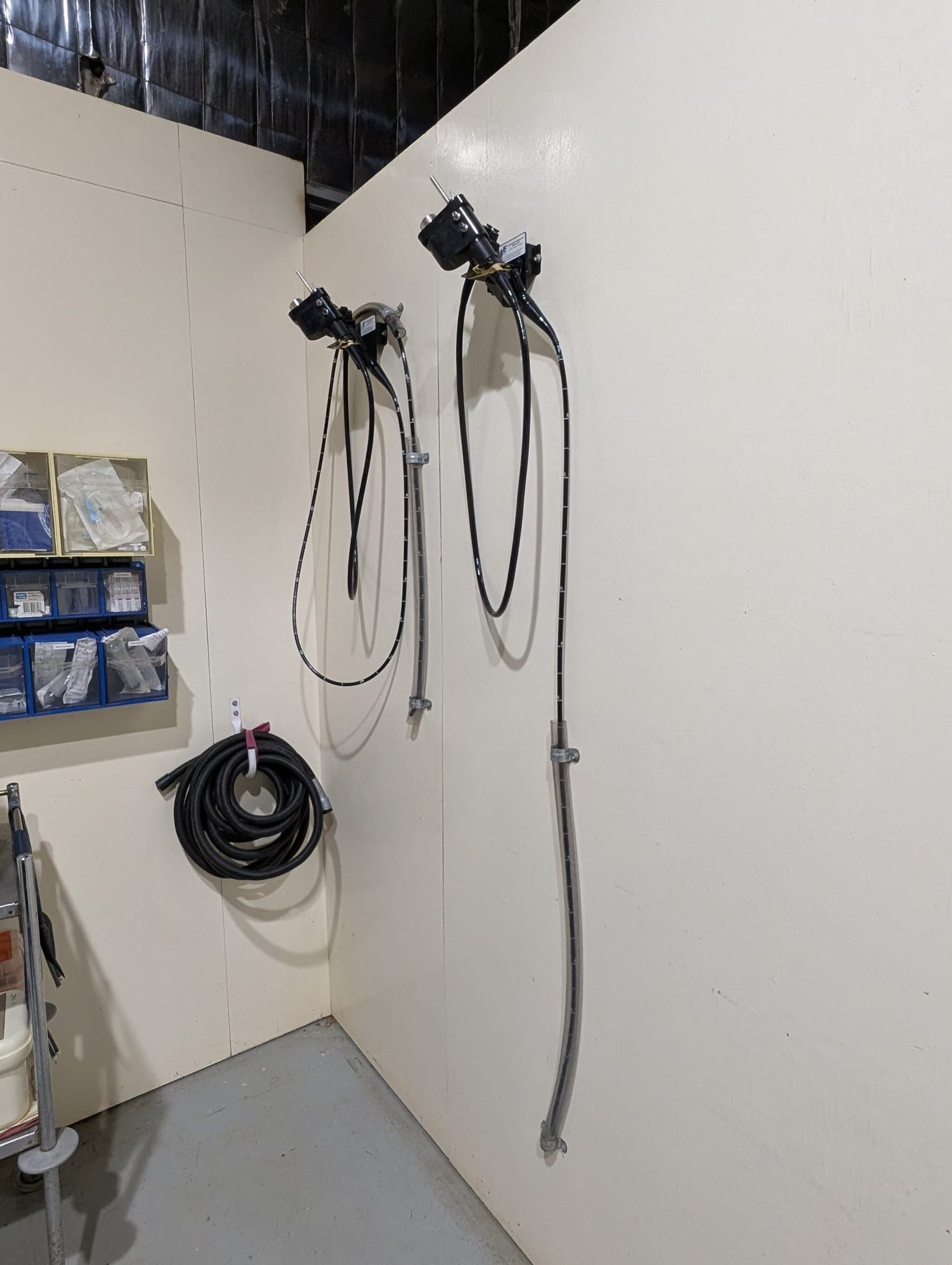 Equine endoscopy equipment in the hospital
